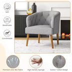 Costway Fauteuil d'appoint rembourré, Fauteuil Club Confortable, Canapé Simple avec Pieds en Bois d'Hévéa