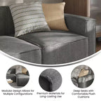 Flash Furniture Bridgetown, canapé sectionnel modulaire de luxe, côté droit avec accoudoir