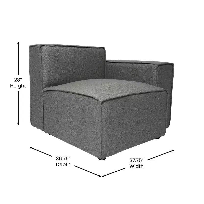 Flash Furniture Bridgetown, canapé sectionnel modulaire de luxe, côté droit avec accoudoir