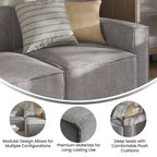 Flash Furniture Bridgetown, canapé sectionnel modulaire de luxe, côté droit avec accoudoir