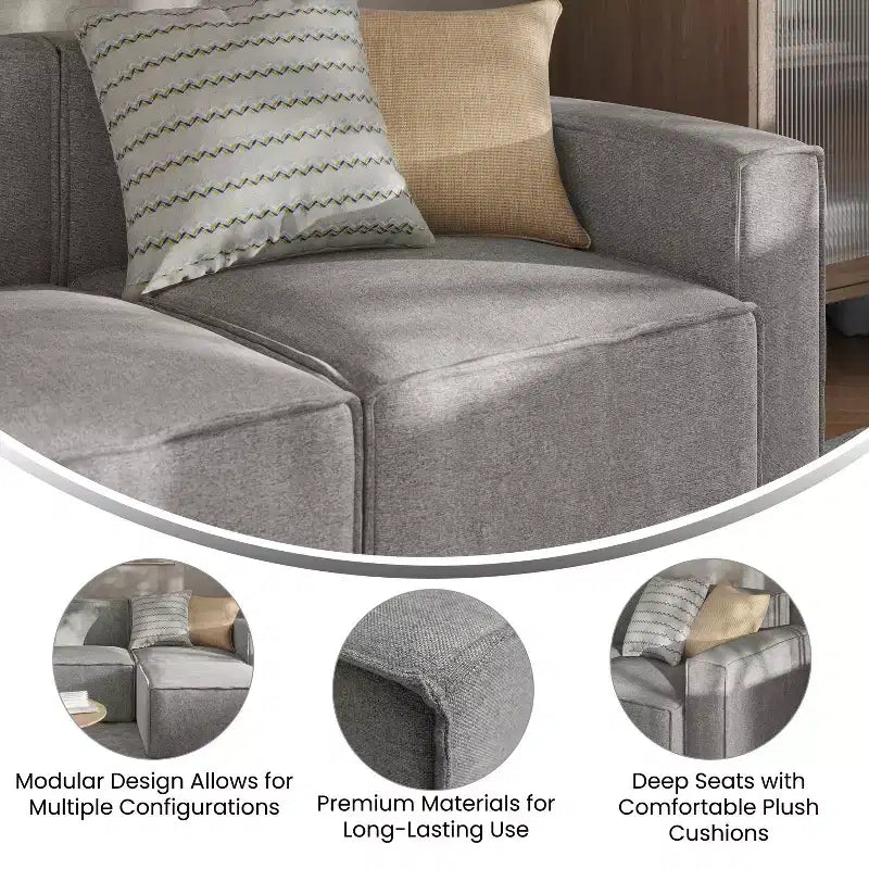 Flash Furniture Bridgetown, canapé sectionnel modulaire de luxe, côté droit avec accoudoir