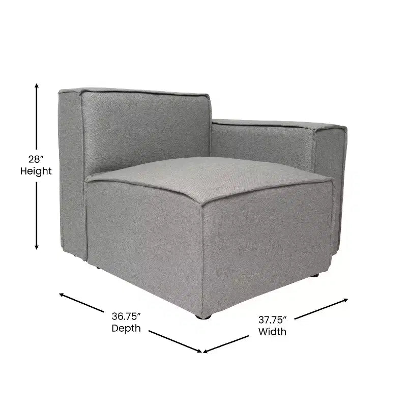 Flash Furniture Bridgetown, canapé sectionnel modulaire de luxe, côté droit avec accoudoir