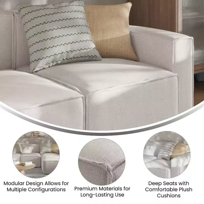 Flash Furniture Bridgetown, canapé sectionnel modulaire de luxe, côté droit avec accoudoir