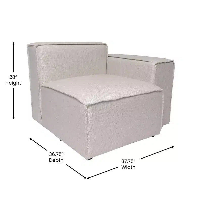 Flash Furniture Bridgetown, canapé sectionnel modulaire de luxe, côté droit avec accoudoir