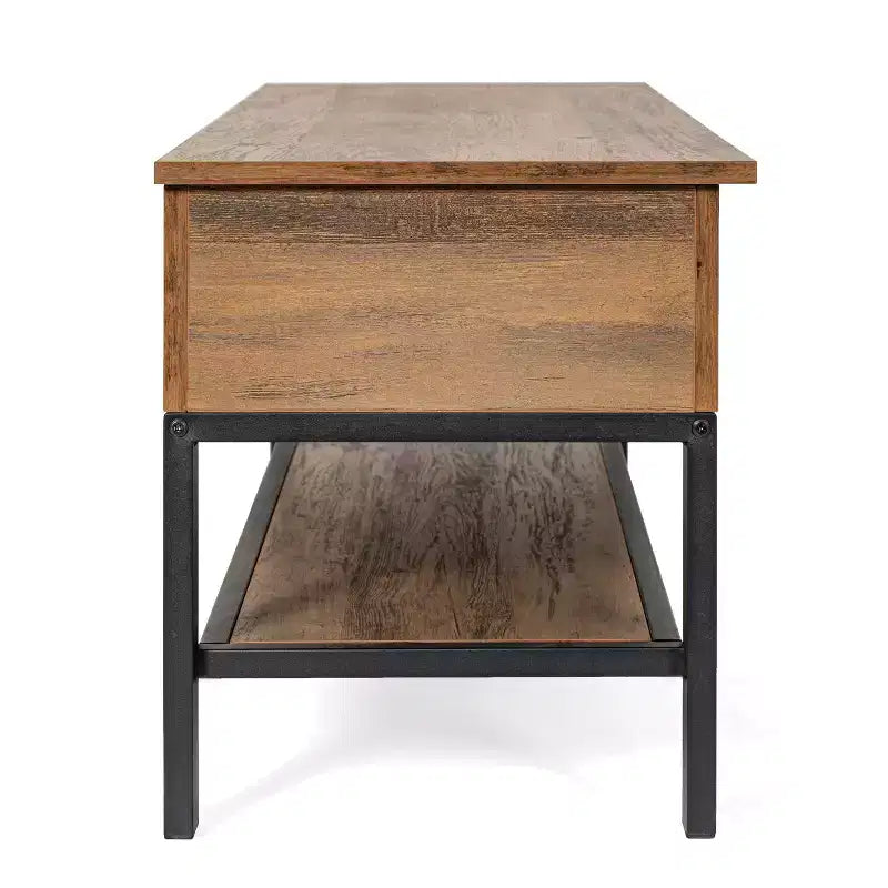 Banc d'entrée rustique Merrick Lane avec étagère de rangement inférieure