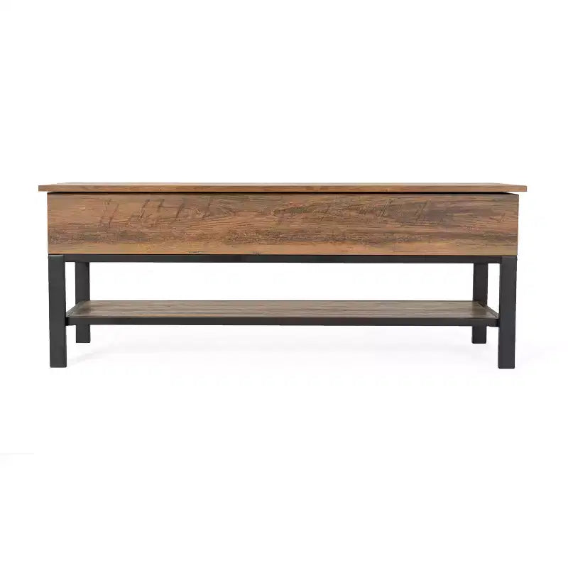 Banc d'entrée rustique Merrick Lane avec étagère de rangement inférieure