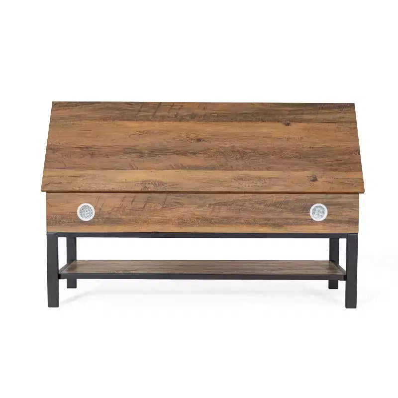 Banc d'entrée rustique Merrick Lane avec étagère de rangement inférieure