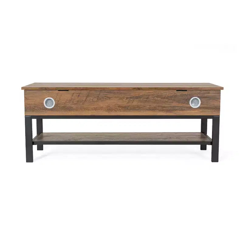 Banc d'entrée rustique Merrick Lane avec étagère de rangement inférieure