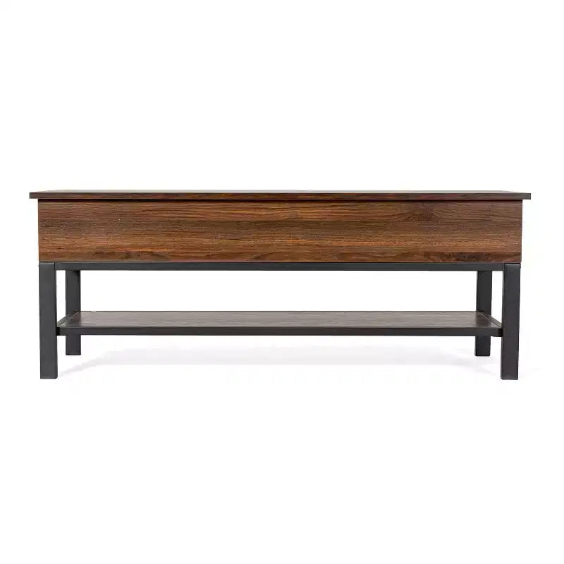 Banc d'entrée rustique Merrick Lane avec étagère de rangement inférieure