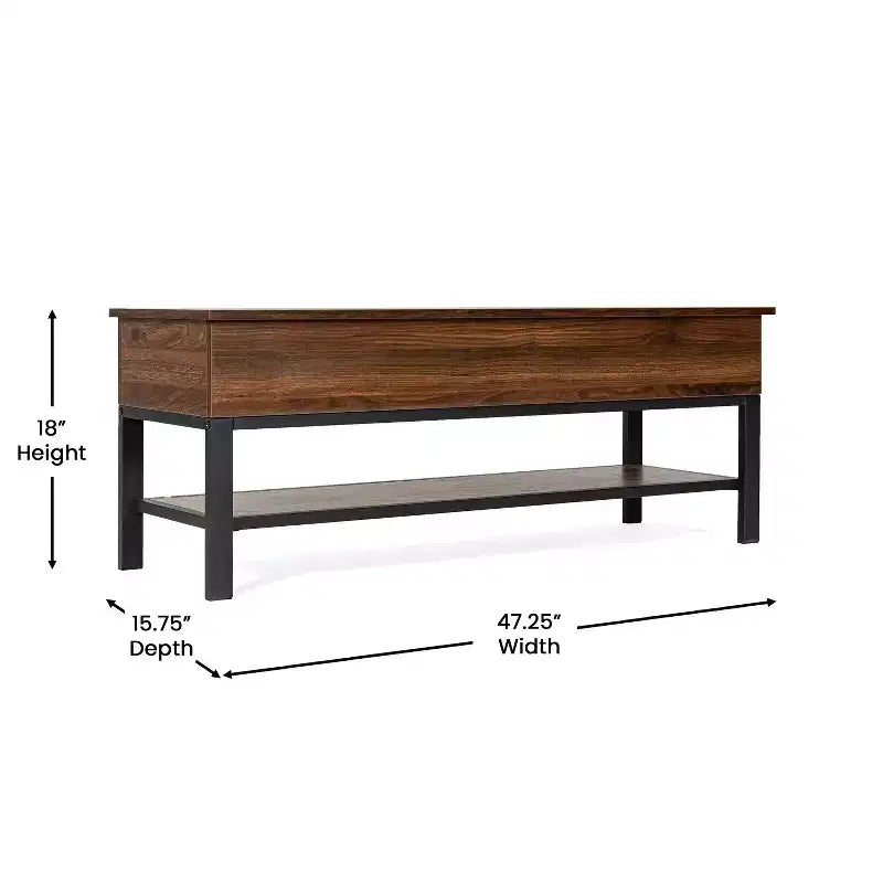Banc d'entrée rustique Merrick Lane avec étagère de rangement inférieure