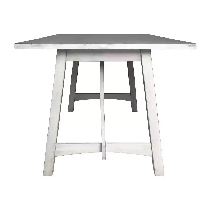 Table de salle à manger Emma et Oliver en bois avec piètement tréteau
