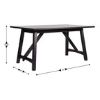 Table de salle à manger Emma et Oliver en bois avec piètement tréteau
