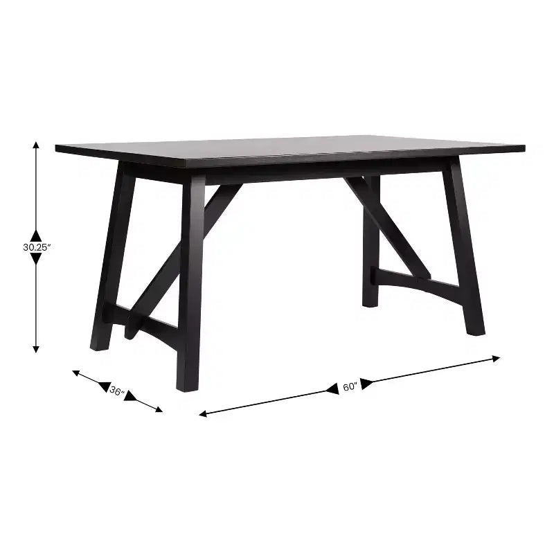 Table de salle à manger Emma et Oliver en bois avec piètement tréteau