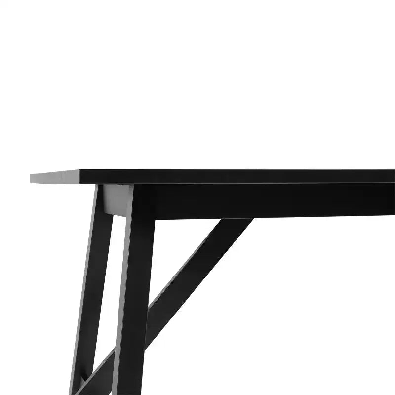 Table de salle à manger Emma et Oliver en bois avec piètement tréteau