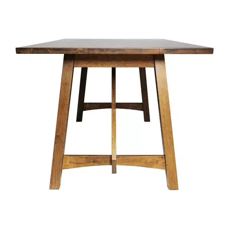 Table de salle à manger Emma et Oliver en bois avec piètement tréteau