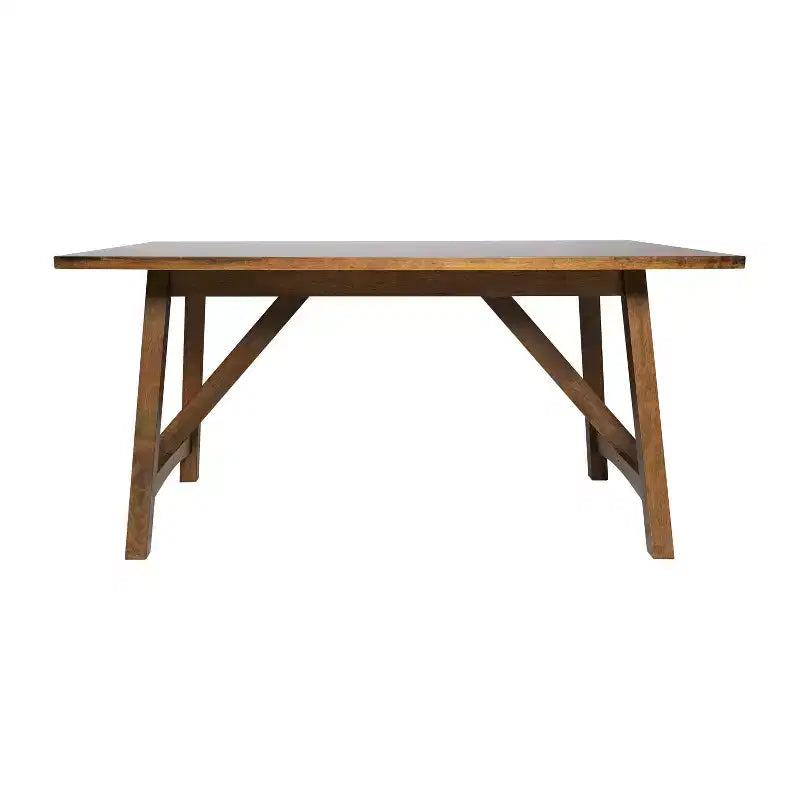 Table de salle à manger Emma et Oliver en bois avec piètement tréteau