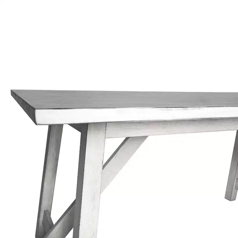 Table de salle à manger Emma et Oliver en bois avec piètement tréteau