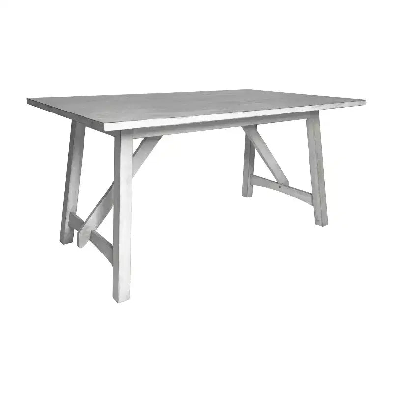 Table de salle à manger Emma et Oliver en bois avec piètement tréteau