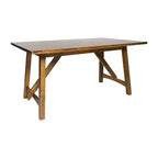 Table de salle à manger Emma et Oliver en bois avec piètement tréteau