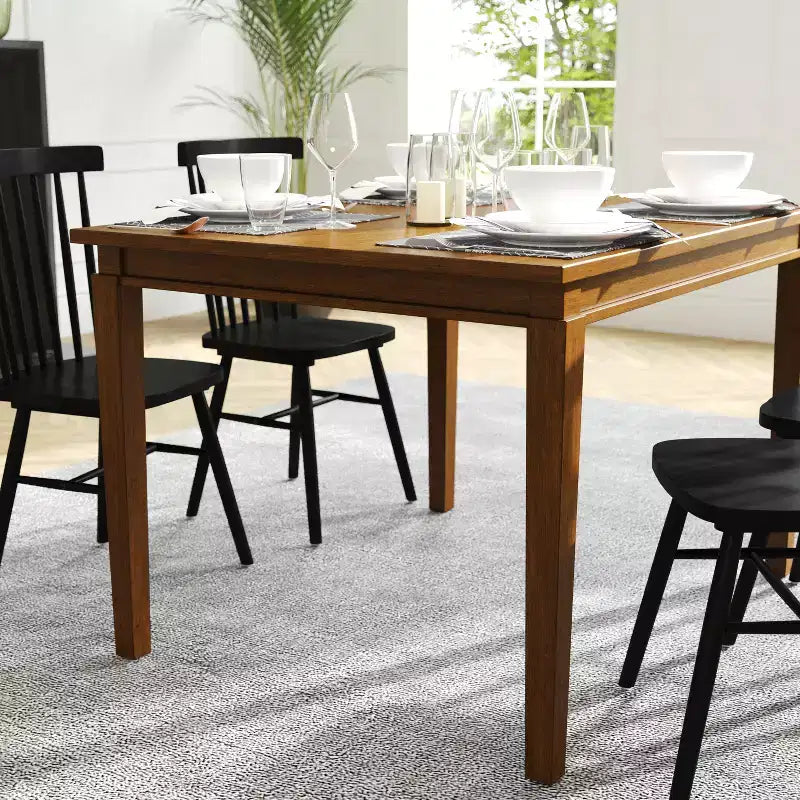 Flash Furniture Henry Table à manger en bois massif, rectangulaire et robuste de qualité commerciale pour 4 personnes