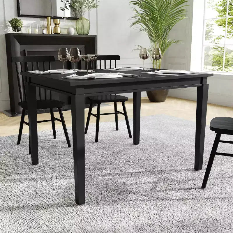 Flash Furniture Henry Table à manger en bois massif, rectangulaire et robuste de qualité commerciale pour 4 personnes