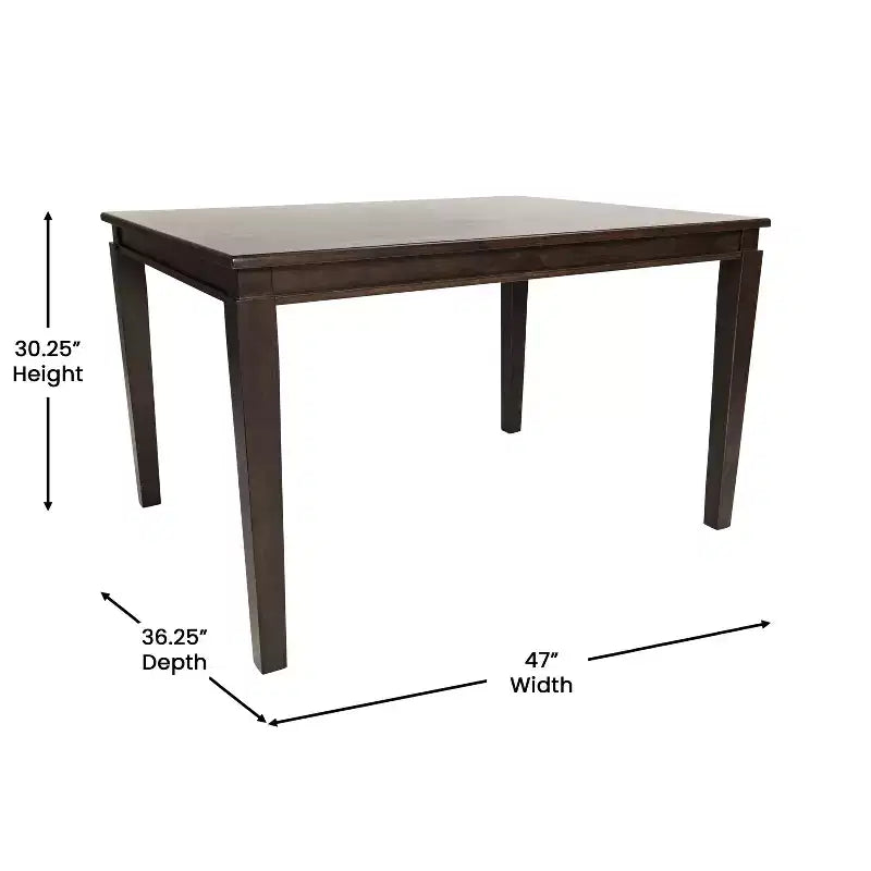 Flash Furniture Henry Table à manger en bois massif, rectangulaire et robuste de qualité commerciale pour 4 personnes