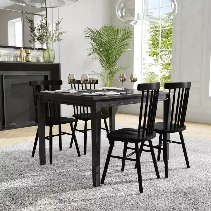 Flash Furniture Henry Table à manger en bois massif, rectangulaire et robuste de qualité commerciale pour 4 personnes