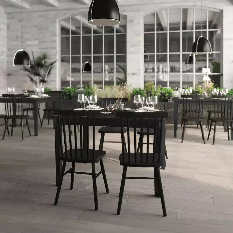 Flash Furniture Henry Table à manger en bois massif, rectangulaire et robuste de qualité commerciale pour 4 personnes