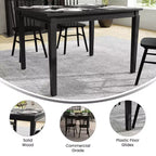 Flash Furniture Henry Table à manger en bois massif, rectangulaire et robuste de qualité commerciale pour 4 personnes