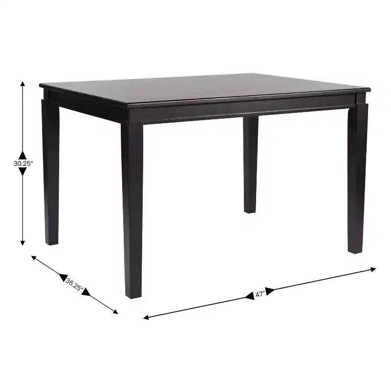 Flash Furniture Henry Table à manger en bois massif, rectangulaire et robuste de qualité commerciale pour 4 personnes