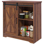 Meuble de bar à café de ferme HOMCOM, buffet de 84 cm avec porte coulissante de grange et étagère réglable, meuble buffet de cuisine