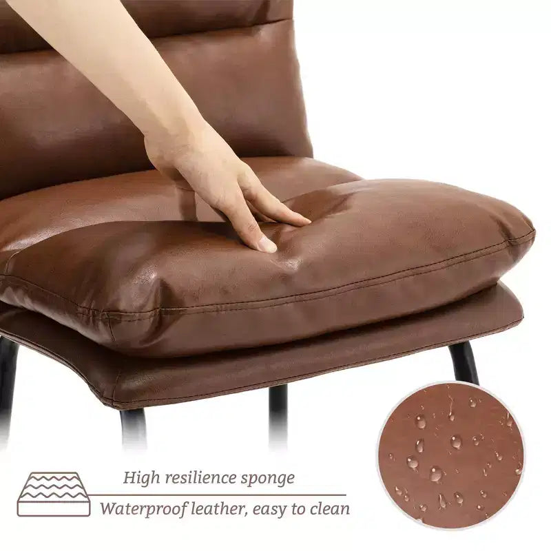 Lot de 2 tabourets de bar modernes en similicuir épais avec pieds en métal - Glitzhome