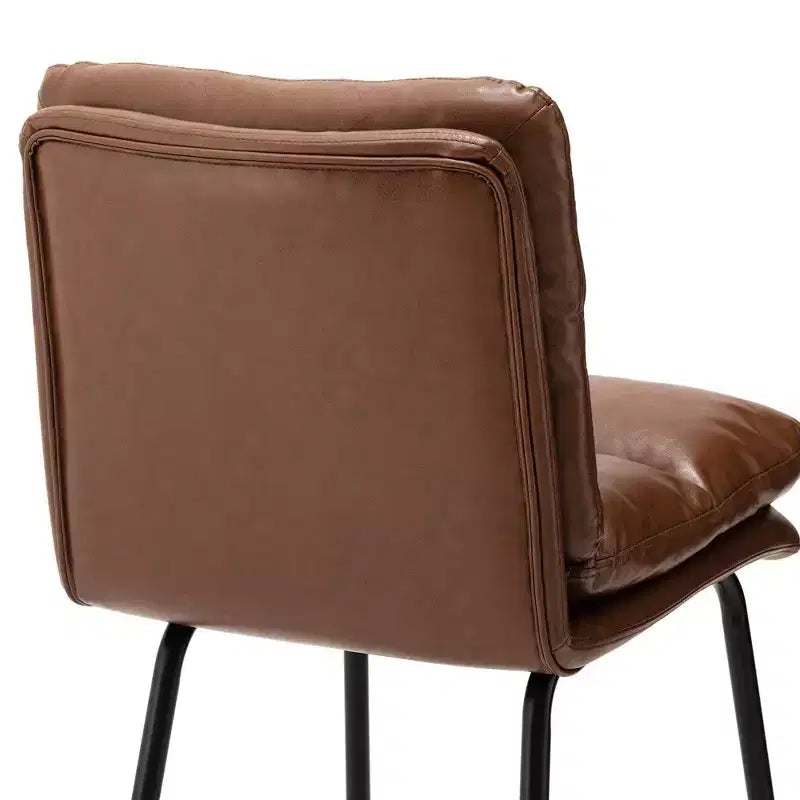 Lot de 2 tabourets de bar modernes en similicuir épais avec pieds en métal - Glitzhome