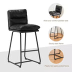 Lot de 2 tabourets de bar modernes en similicuir épais avec pieds en métal - Glitzhome