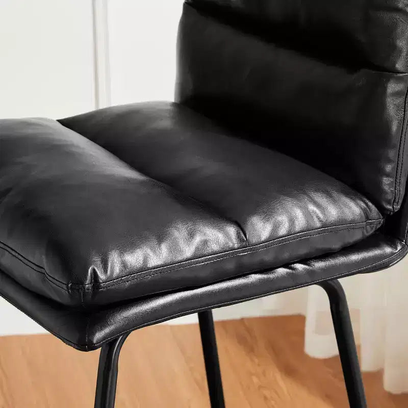 Lot de 2 tabourets de bar modernes en similicuir épais avec pieds en métal - Glitzhome