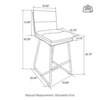 Lot de 2 tabourets de bar modernes en similicuir épais avec pieds en métal - Glitzhome