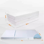 Matelas pliant en 4 de Cheer Collection avec 1 mousse à mémoire de forme infusée de gel