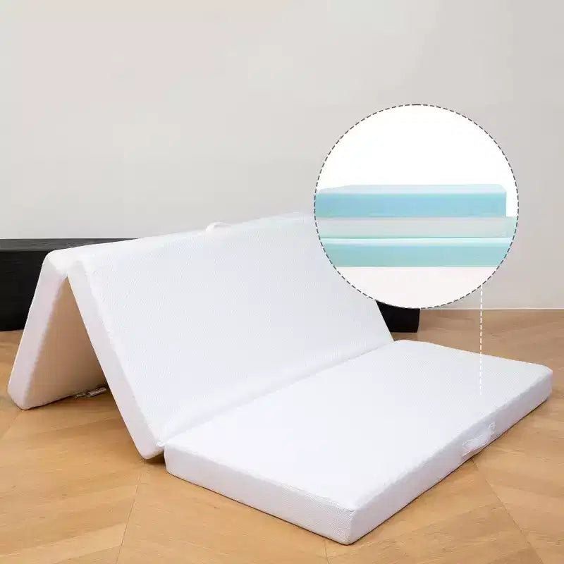 Matelas pliant en 4 de Cheer Collection avec 1 mousse à mémoire de forme infusée de gel