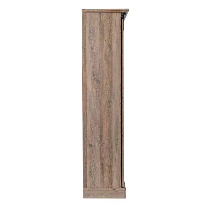 Flash Furniture Harrison Armoire/bibliothèque rustique de style campagnard avec porte de grange coulissante et étagères réglables