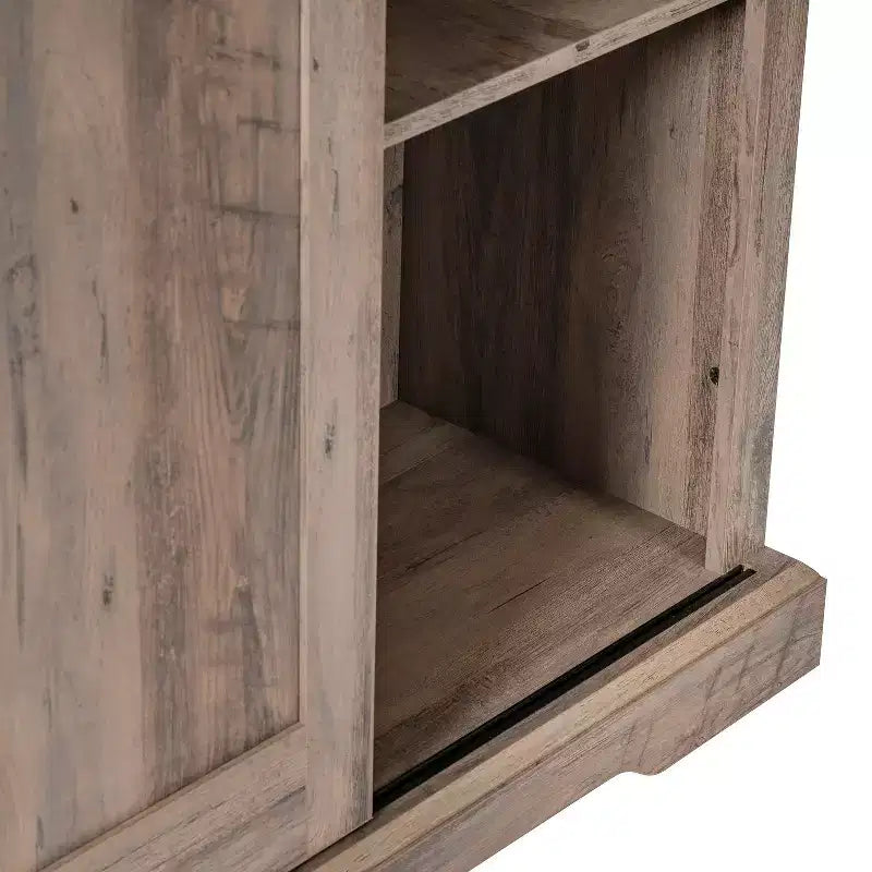 Flash Furniture Harrison Armoire/bibliothèque rustique de style campagnard avec porte de grange coulissante et étagères réglables