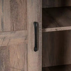 Flash Furniture Harrison Armoire/bibliothèque rustique de style campagnard avec porte de grange coulissante et étagères réglables