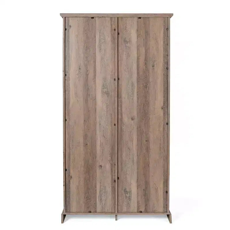 Flash Furniture Harrison Armoire/bibliothèque rustique de style campagnard avec porte de grange coulissante et étagères réglables