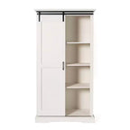 Flash Furniture Harrison Armoire/bibliothèque rustique de style campagnard avec porte de grange coulissante et étagères réglables