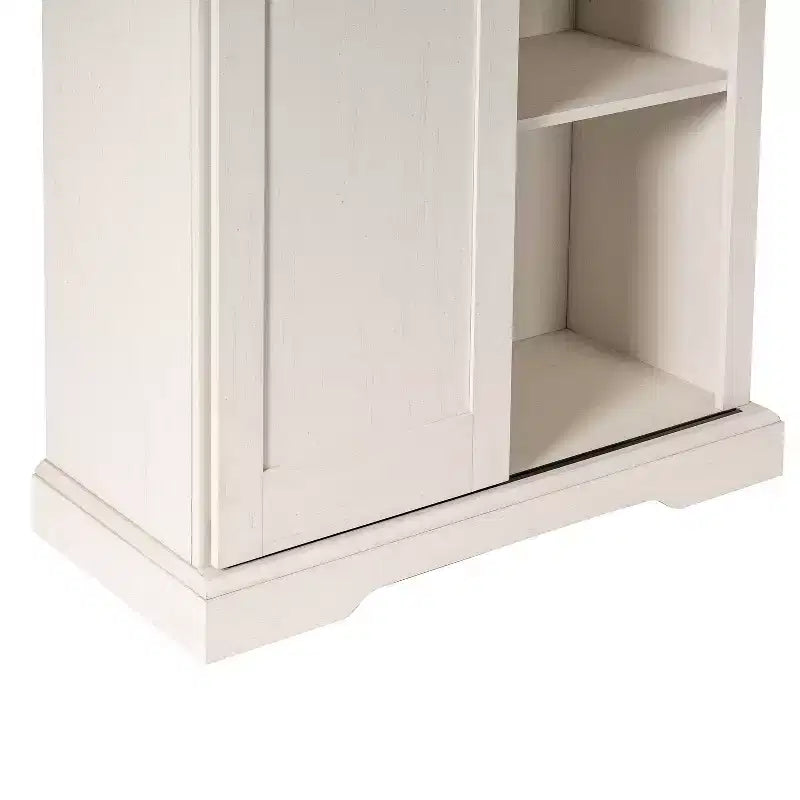 Flash Furniture Harrison Armoire/bibliothèque rustique de style campagnard avec porte de grange coulissante et étagères réglables