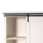 Flash Furniture Harrison Armoire/bibliothèque rustique de style campagnard avec porte de grange coulissante et étagères réglables