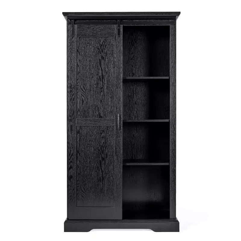 Flash Furniture Harrison Armoire/bibliothèque rustique de style campagnard avec porte de grange coulissante et étagères réglables