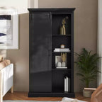 Flash Furniture Harrison Armoire/bibliothèque rustique de style campagnard avec porte de grange coulissante et étagères réglables