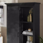 Flash Furniture Harrison Armoire/bibliothèque rustique de style campagnard avec porte de grange coulissante et étagères réglables
