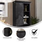 Flash Furniture Harrison Armoire/bibliothèque rustique de style campagnard avec porte de grange coulissante et étagères réglables