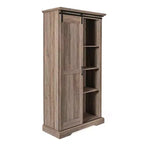 Flash Furniture Harrison Armoire/bibliothèque rustique de style campagnard avec porte de grange coulissante et étagères réglables